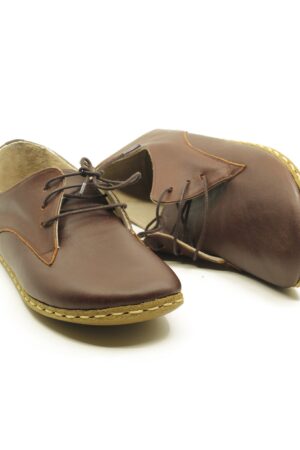 Grounding Shoes for Men Copper Leather Sole, Wide Toe Box, Bitter Brown