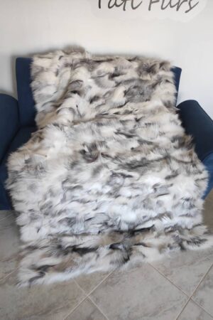 Indulge in Luxury Genuine Real Fox Fur Throw Rug for an Unforgettable Home Decor