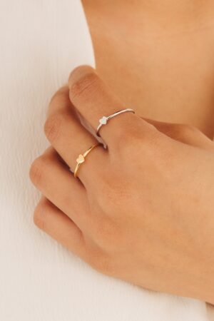 Caitlyn Minimalist's Dainty Heart Charm Ring A Symbol of Love and Promise