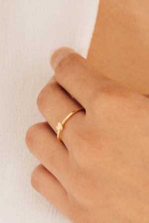 Caitlyn Minimalist's Dainty Heart Charm Ring A Symbol of Love and Promise