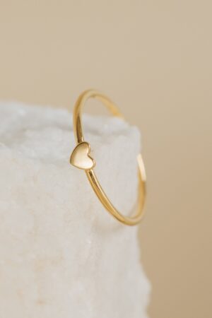 Caitlyn Minimalist's Dainty Heart Charm Ring A Symbol of Love and Promise