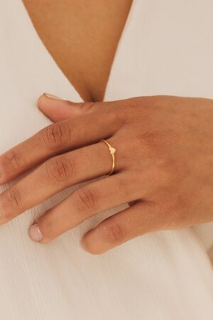 Caitlyn Minimalist's Dainty Heart Charm Ring A Symbol of Love and Promise