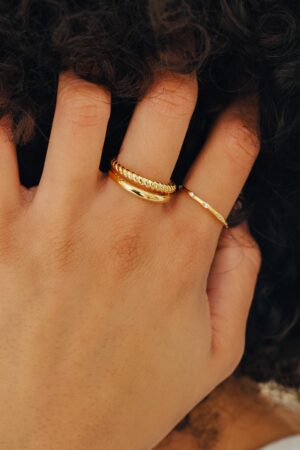 Gold Twist Ring Stackable Duo Ring by CaitlynMinimalist