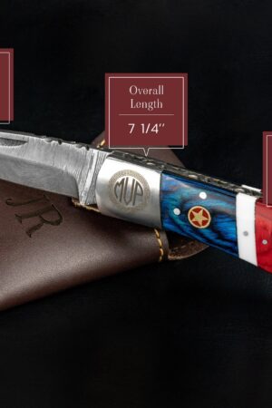 American Flag Damascus Folding Knife A Patriotic Symbol of Strength and Honor