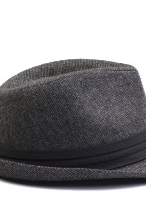 Dark Gray Tweed Fedora A Timeless Winter Essential for Men