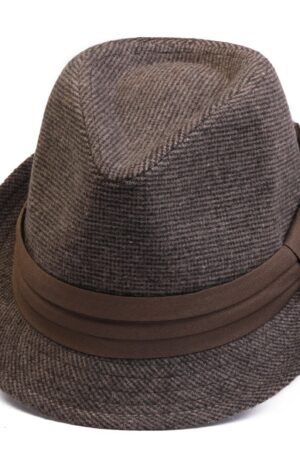 Dark Gray Tweed Fedora A Timeless Winter Accessory for Women