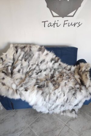 Indulge in Luxury Genuine Real Fox Fur Throw Rug for an Unforgettable Home Decor