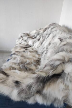 Indulge in Luxury Genuine Real Fox Fur Throw Rug for an Unforgettable Home Decor