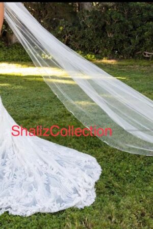 Exquisite Scallop Edge Beaded Wedding Veil A Symphony of Elegance for Your Special Day