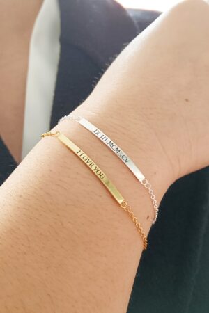 Personalized Bar Bracelet Engrave Your Story, Cherish Your Moments