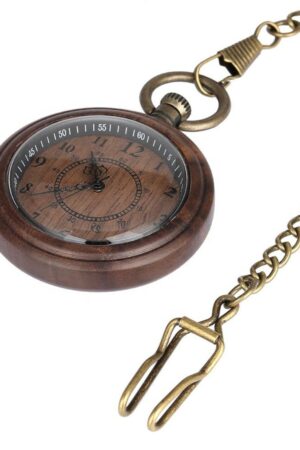 Timeless Elegance Engraved Wooden Pocket Watch, A Sustainable Gift for the Modern Man