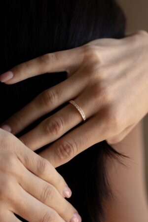 Caitlyn Minimalist's Diamond Band Timeless Elegance for Your Special Day