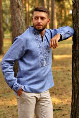 Embroidered Ukrainian Linen Shirt for Men A Traditional Item from Ukraine