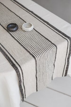 Striped Linen Table Runner Elevate Your Dining with French Elegance