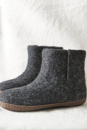 Cozy Comfort Fair Trade Eco Felt Slipper Boots with Suede Soles for All