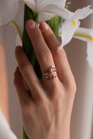 Birth Flower Name Ring Personalized Floral Jewelry for a Timeless Statement