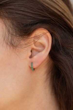 Emerald Elegance Caitlyn's Baguette Hoops for Everyday Glamour