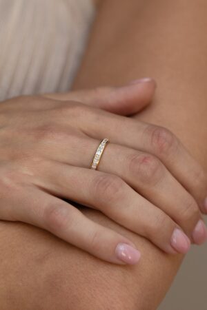 Caitlyn Minimalist's Diamond Band Timeless Elegance for Your Special Day