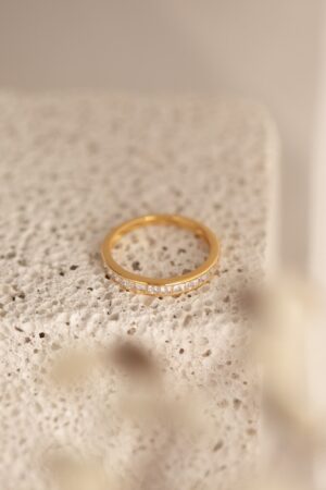 Caitlyn Minimalist's Diamond Band Timeless Elegance for Your Special Day