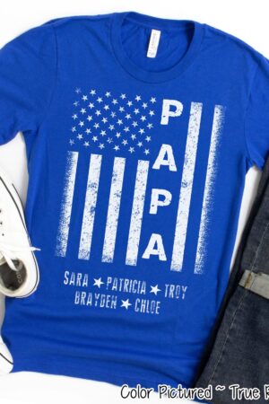 Celebrate Fatherhood with a Personalized Papa Flag Shirt A Unique Gift for the Special Man in Your Life