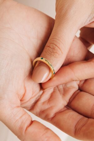 Engraved Floral Birthstone Ring A Timeless Treasure for Mom