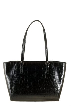 AMY The Ultimate Black Croc Leather Tote for Women | Ethically Crafted