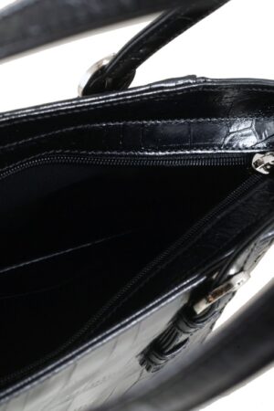 AMY The Ultimate Black Croc Leather Tote for Women | Ethically Crafted