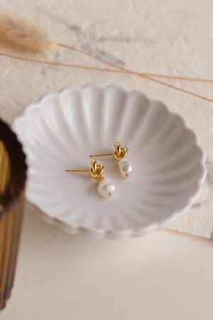 Knot Pearl Drop Earrings Timeless Elegance for Brides and Moms