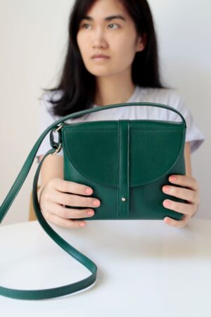 Forest Green Leather Crossbody Box Bag Timeless Style, Unmatched Versatility