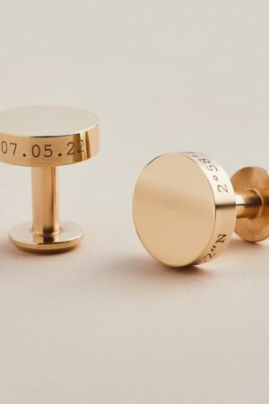 Personalized Engraved Solid Brass Cufflinks Timeless Elegance for the Modern Groom