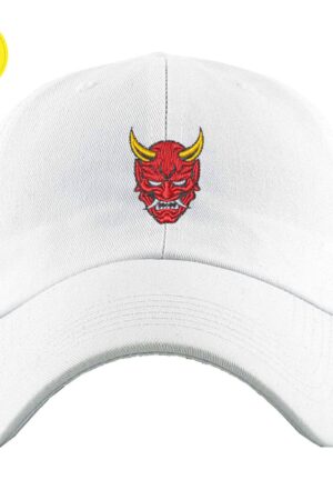 Embroidered Hannya Mask Baseball Cap Unleash Your Inner Demon with Style