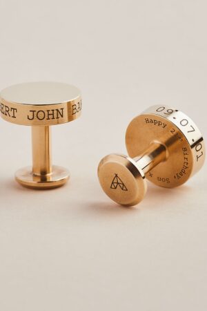 Personalized Engraved Solid Brass Cufflinks Timeless Elegance for the Modern Groom