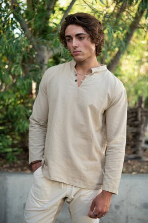 Unveiling the Epitome of Comfort and Style Men's Woven Long Sleeve - 100% Natural Cotton for Unrivaled Elegance and Durability