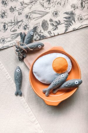 Realistic Felt Anchovy A Savory Playtime Treat for Imaginative Chefs