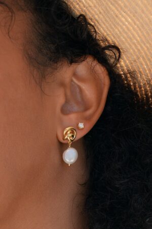 Knot Pearl Drop Earrings Timeless Elegance for Brides and Moms