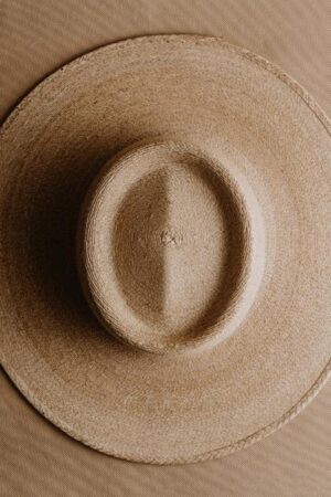 Premium Palm Straw Boater Hat Wide, Stiff Brim for Summer Weddings and Cottagecore Style