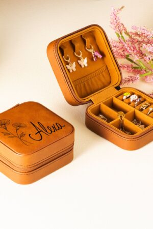 Birth Flower Jewelry Travel Case A Timeless Keepsake for Your Precious Treasures