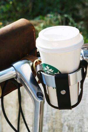 Premium Leather Bike Cup Holder Secure and Stylish Hydration for Your Rides