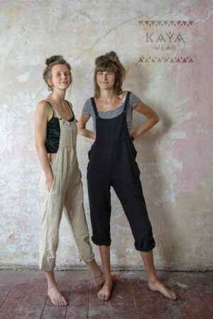 Bohemian Handmade Dungarees Jumpsuit A Symphony of Colors (Black, Rust, Red, Curry, Blue, Gray)