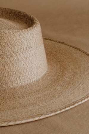 Premium Palm Straw Boater Hat Wide, Stiff Brim for Summer Weddings and Cottagecore Style