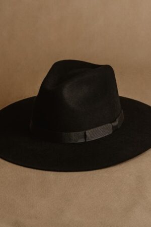 Timeless Elegance Black Fedora Hat for Women with a Wide Brim