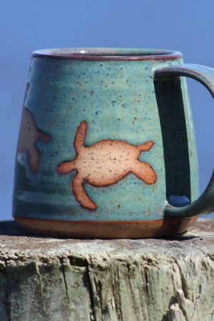 Sea Turtle Sanctuary A Handmade Pottery Mug for Ocean Conservationists