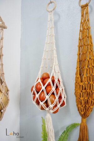 Macrame Hanging Fruit Basket Stylish and Practical Kitchen Storage for Fruits and Vegetables