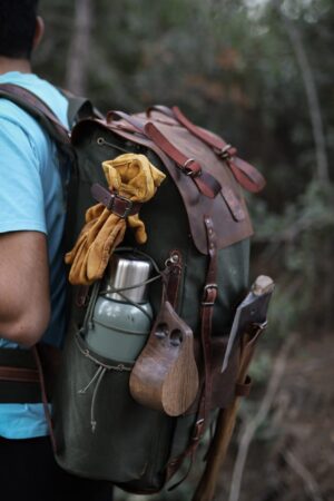 Genuine Leather and Waxed Canvas Backpack Your Rugged Companion for Adventure