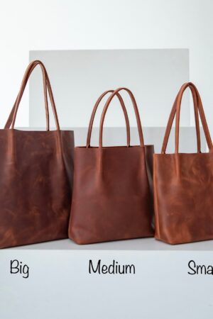 Versatile Leather Tote Your Everyday Companion in Brown and Mustard