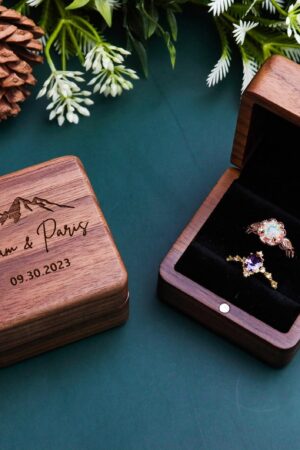 Exquisite Engraved Double Ring Box A Cherished Keepsake for Your Unforgettable Moment