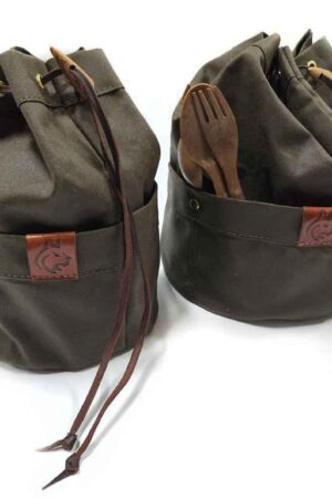 Handmade Bushcraft Bag Oilskin/Waxed Canvas for Cook Set, Camping Gear, and Outdoor Bushpot