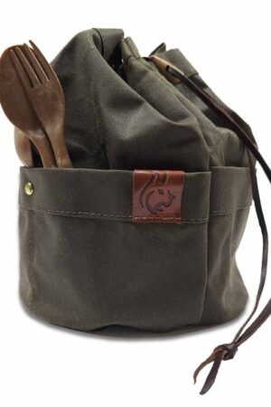 Handmade Bushcraft Bag Oilskin/Waxed Canvas for Cook Set, Camping Gear, and Outdoor Bushpot