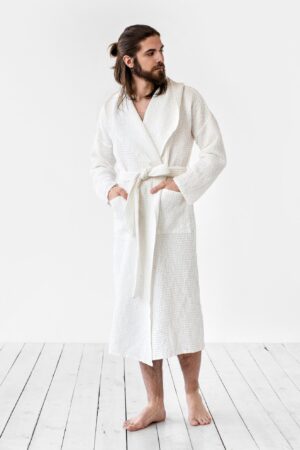 Luxurious Linen Waffle Robe Comfort and Style for Men and Women