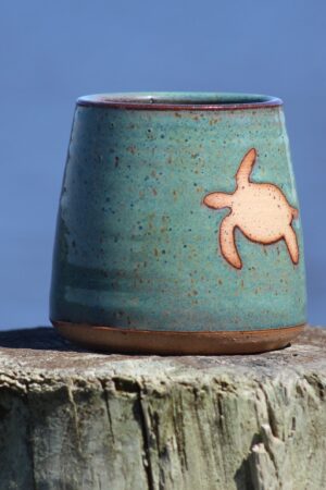 Sea Turtle Sanctuary A Handmade Pottery Mug for Ocean Conservationists